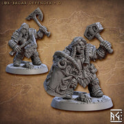 Female Fighter Cleric Dwarf with Hammer & Axes, Helm, Shield | 28mm, 32mm, 54mm, 75mm Scale Miniature | Dungeons and Dragons | Artisan Guild - Only-Games