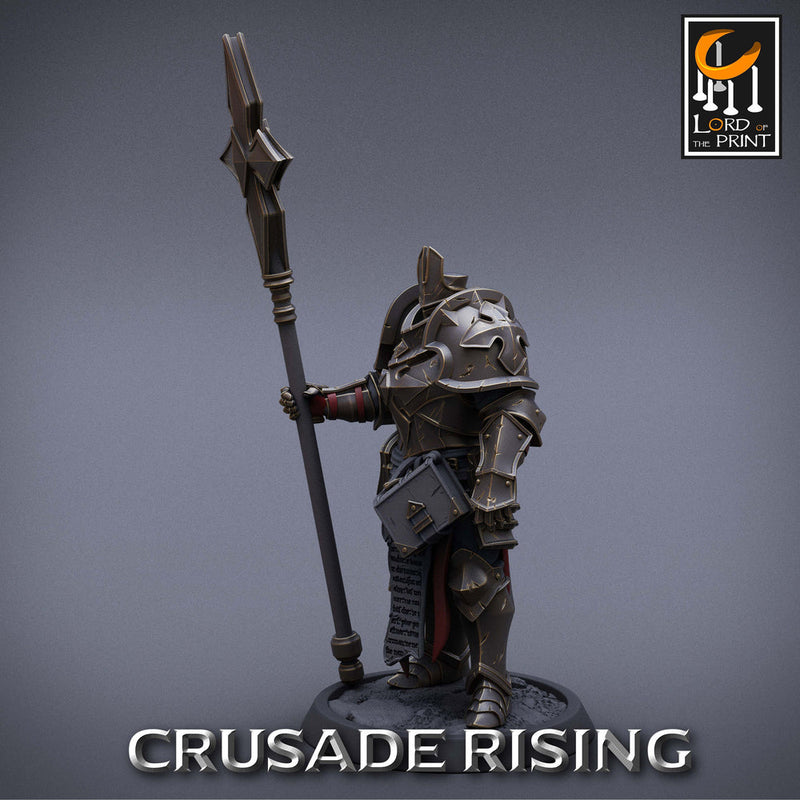 Paladin Knight Templar Cleric Unpainted Miniature | 28mm, 32mm,54mm,75mm, 100mm Scales | Dungeons and Dragons |Pathfinder |Lord of The Print - Only-Games