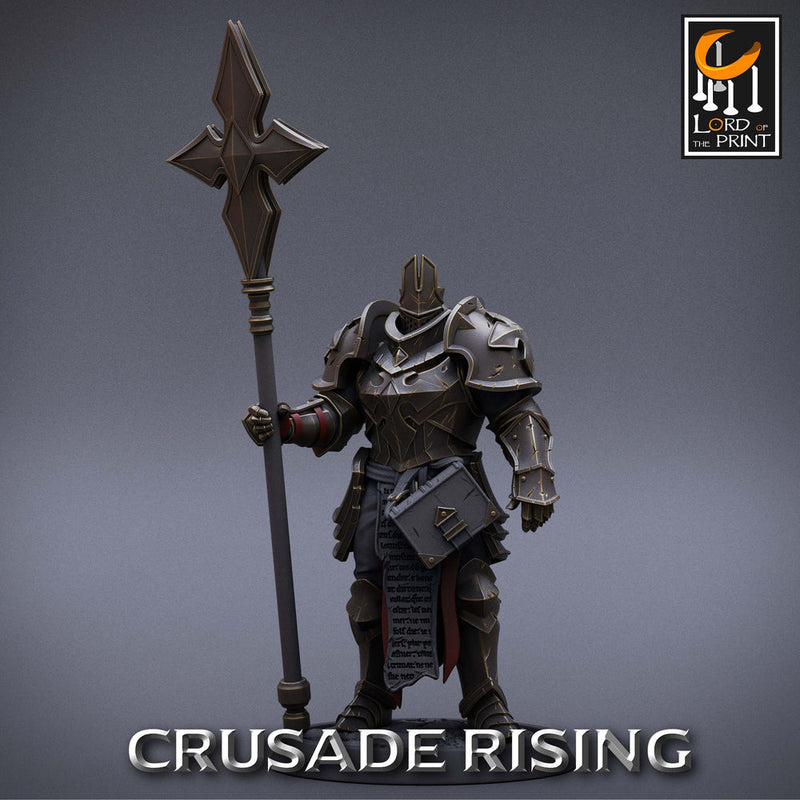 Paladin Knight Templar Cleric Unpainted Miniature | 28mm, 32mm,54mm,75mm, 100mm Scales | Dungeons and Dragons |Pathfinder |Lord of The Print - Only-Games
