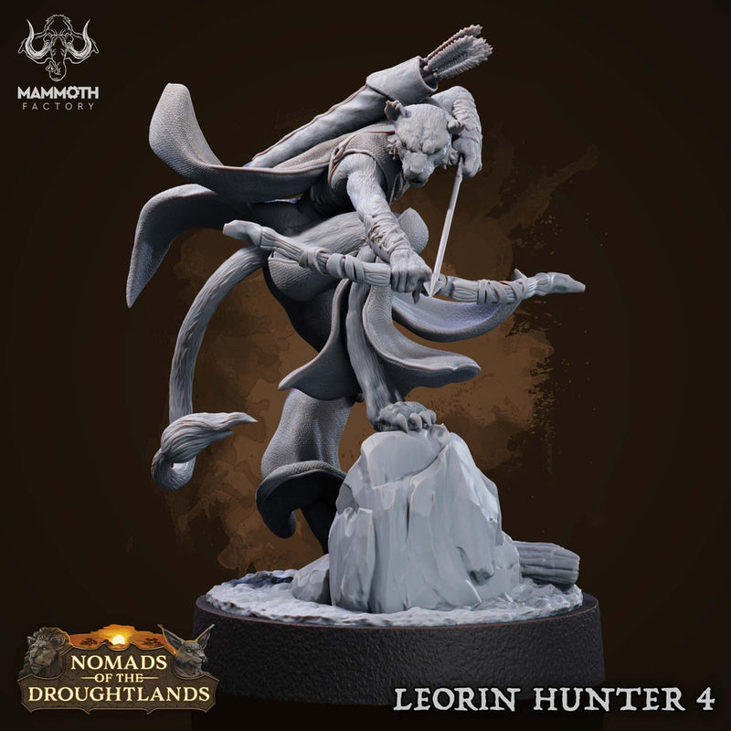 Female Leonin LionFolk Tabaxi Fighter Ranger Unpainted | 28mm,32mm,54mm,75mm,100mm Scale | Resin Dungeons and Dragons D&D 5e  | Pathfinder | - Only-Games