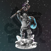 Dwarf Fighter Ranger w/ Axe & Shield Miniature | 28mm, 32mm,54mm,75mm, 100mm Scales | Roleplaying games Figure DnD 5e Pathfinder | DM Stash - Only-Games