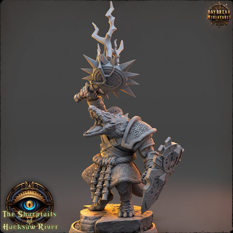Crocodilian Cleric, Paladin, Lizardfolk Lizardman | 28mm, 32mm, 75mm,100mm Scale Resin Miniature | Dungeons and Dragons 5e| Pathfinder - Only-Games