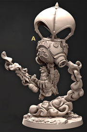 Dwarf Flying Artificer Engineer Miniatures |Dungeons & Dragons Spelljammer | 28mm,32mm,54mm Scale | Pathfinder | Wargames TTRPG |Cast N Play - Only-Games