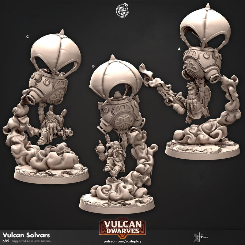 Dwarf Flying Artificer Engineer Miniatures |Dungeons & Dragons Spelljammer | 28mm,32mm,54mm Scale | Pathfinder | Wargames TTRPG |Cast N Play - Only-Games