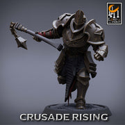 Paladin Knight Flail Templar Unpainted Miniature | 28mm, 32mm,54mm,75mm, 100mm Scales | Dungeons and Dragons |Pathfinder | Lord of The Print - Only-Games