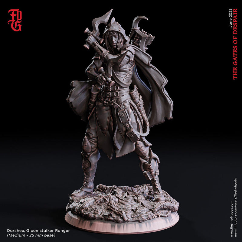 Gloomstalker Ranger, Fighter, Rogue | 28mm, 32mm,54mm,75mm,100mm Scales | Player Character Mini | D&D 5e Pathfinder Figurine | Flesh of Gods - Only-Games