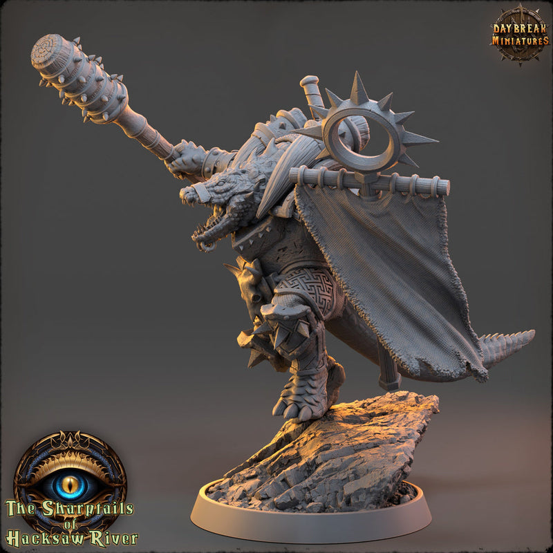 Crocodilian Cleric Paladin, Fighter Lizardfolk Lizardman | 28mm, 32mm, 75mm,100mm Scale Resin Miniature |Dungeons and Dragons 5e| Pathfinder - Only-Games