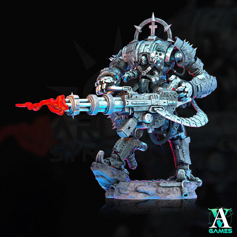 Sci-Fi Heavy Battle Mech Knight Miniature | SpellJammer | 25mm, 32mm, 40mm, 50mm, 75mm BASE SIZES | Resin Mini Unpainted |Archvillain Games - Only-Games