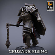 Paladin Knight Flail Templar Unpainted Miniature | 28mm, 32mm,54mm,75mm, 100mm Scales | Dungeons and Dragons |Pathfinder | Lord of The Print - Only-Games