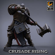 Paladin Knight Hammer Templar Unpainted Miniature | 28mm, 32mm,54mm,75mm, 100mm Scales | Dungeons and Dragons |Pathfinder |Lord of The Print - Only-Games