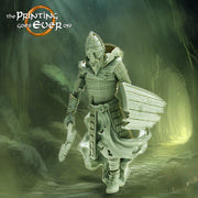 Undead Ghost Fighter with Axe and Shield | Miniature | 28mm, 32mm, 75mm, 100mm Scales | Pathfinder Figure | D&D 5e | Figurine unpainted | - Only-Games