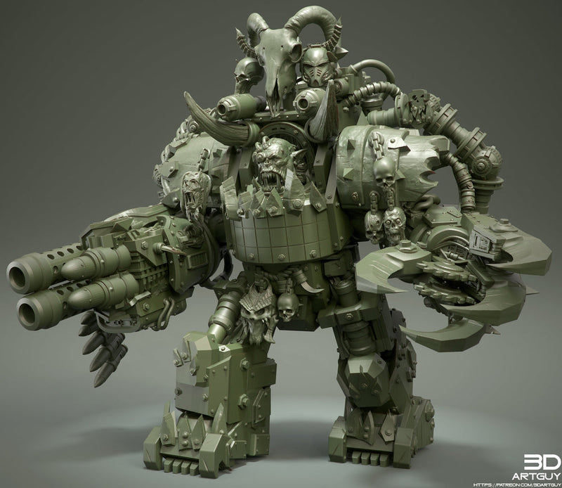 Mech Armored Orc Sci-Fi Spelljammer | 28mm, 32mm, 50mm,75mm,100mm | Dungeons and Dragons | Pathfinder | 3DArtGuy - Only-Games