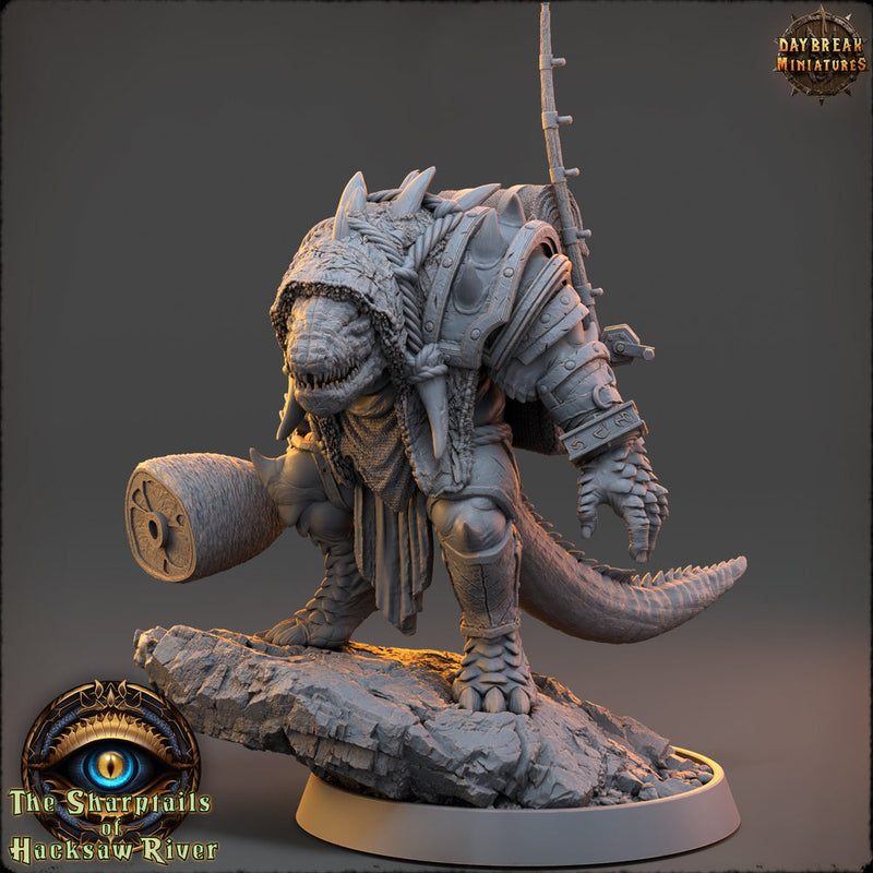 Crocodilian Adventurer, Lizardfolk Lizardman mini | 28mm, 32mm, 75mm,100mm Scale Resin Miniature |Dungeons and Dragons 5e| Pathfinder - Only-Games