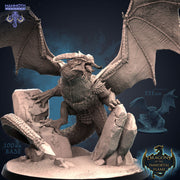 Black Dragon | Resin Miniature | Available in 28mm, 32mm Scales | Dragon Queen | Dungeons and Dragons D&D 5e | Mammoth Factory - Only-Games
