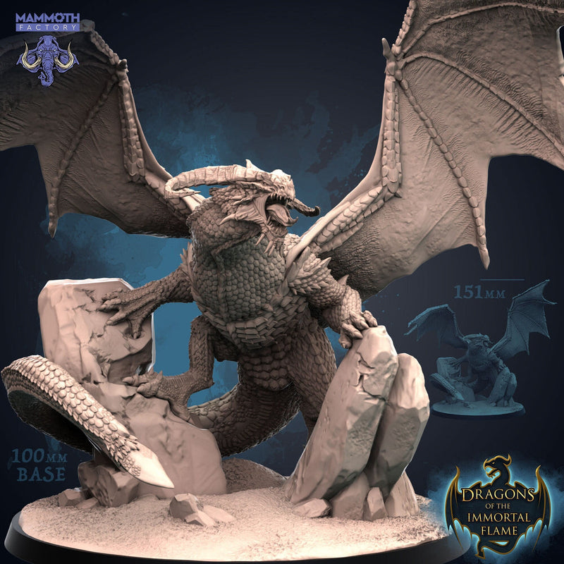 Black Dragon | Resin Miniature | Available in 28mm, 32mm Scales | Dragon Queen | Dungeons and Dragons D&D 5e | Mammoth Factory - Only-Games