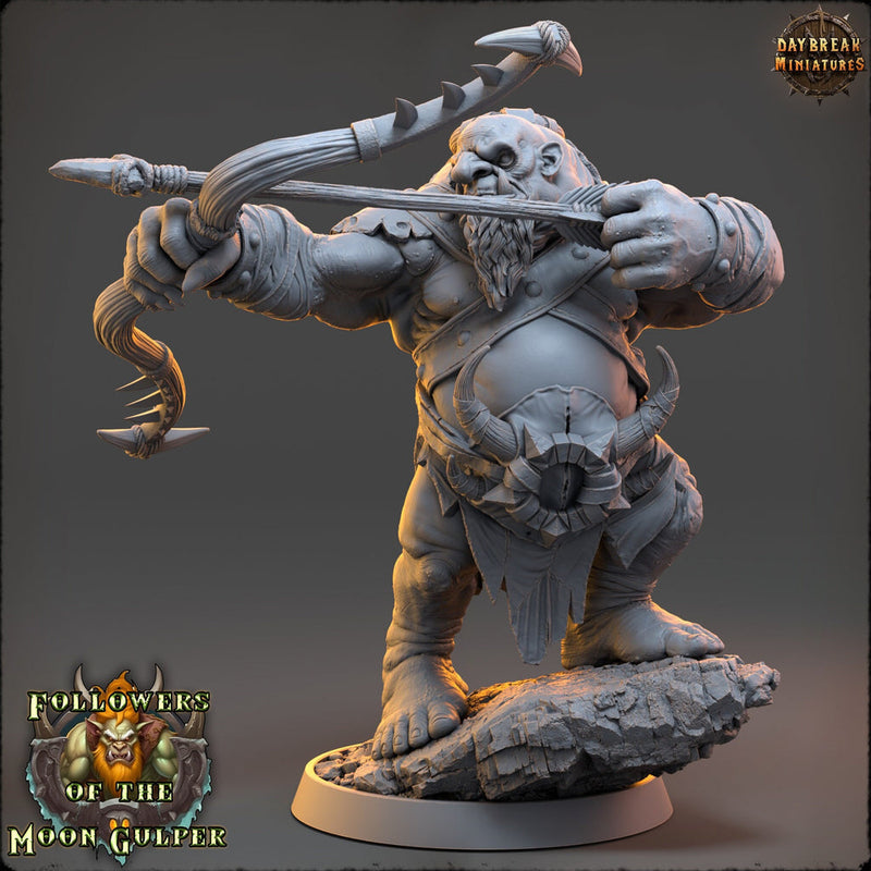 Ogre, Hill Giant with Bow 28mm & 32mm Scale | Large Dungeons and Dragons Monster | Pathfinder Oger | Daybreak Miniatures | Tabletop RPG | - Only-Games