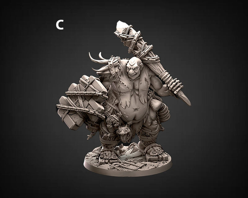 Hill Giant, Oger | 28mm & 32mm Scale | 75mm Tall (32mm scale)| Dungeons and Dragons | Pathfinder Oger | Daybreak Miniatures | Tabletop RPG | - Only-Games