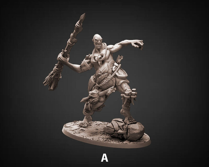 Stone Giant, Oger | 28mm, 32mm Scale | 95mm Tall (32mm scale)| Dungeons & Dragons | Pathfinder Oger | Daybreak Miniatures | Tabletop RPG | - Only-Games