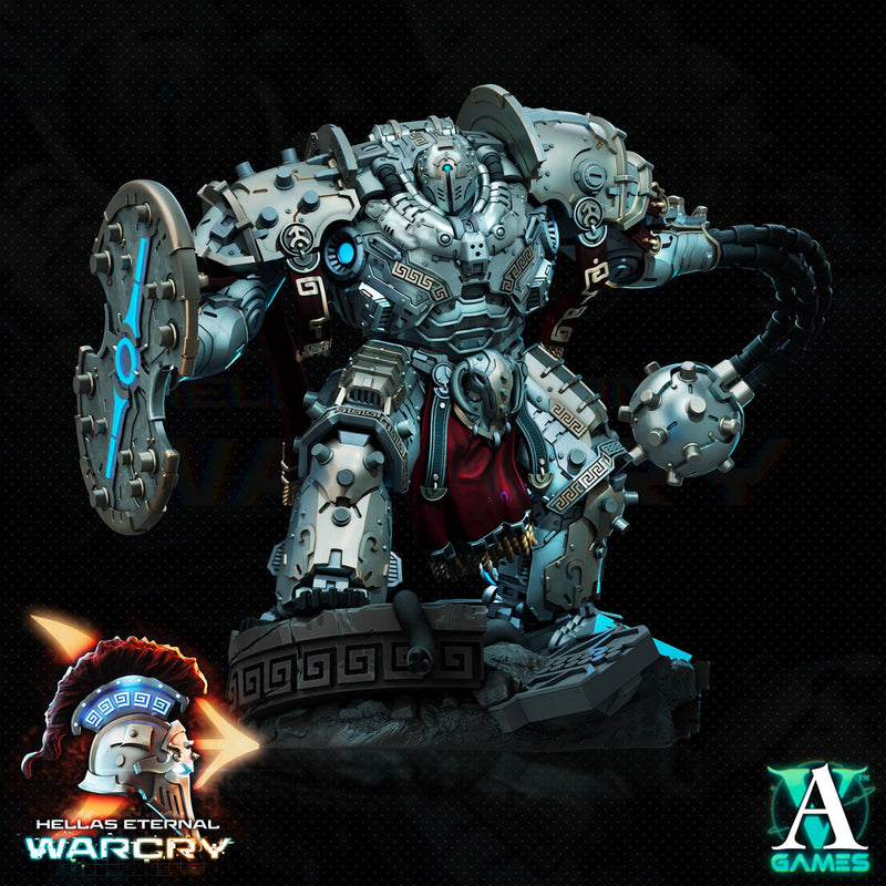 Sci-Fi Heavy Terminator Battle Mech Knight Miniature | 32mm, 40mm, 50mm, 65mm 80mm BASE SIZES | Resin Unpainted | Sci-fi Archvillain Games - Only-Games