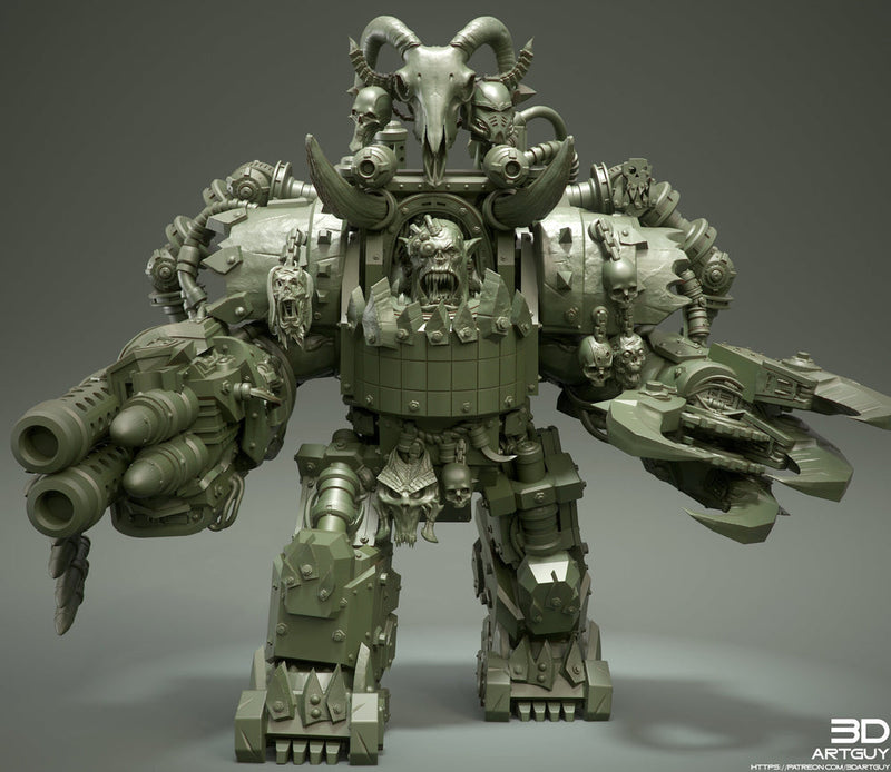 Mech Armored Orc Sci-Fi Spelljammer | 28mm, 32mm, 50mm,75mm,100mm | Dungeons and Dragons | Pathfinder | 3DArtGuy - Only-Games