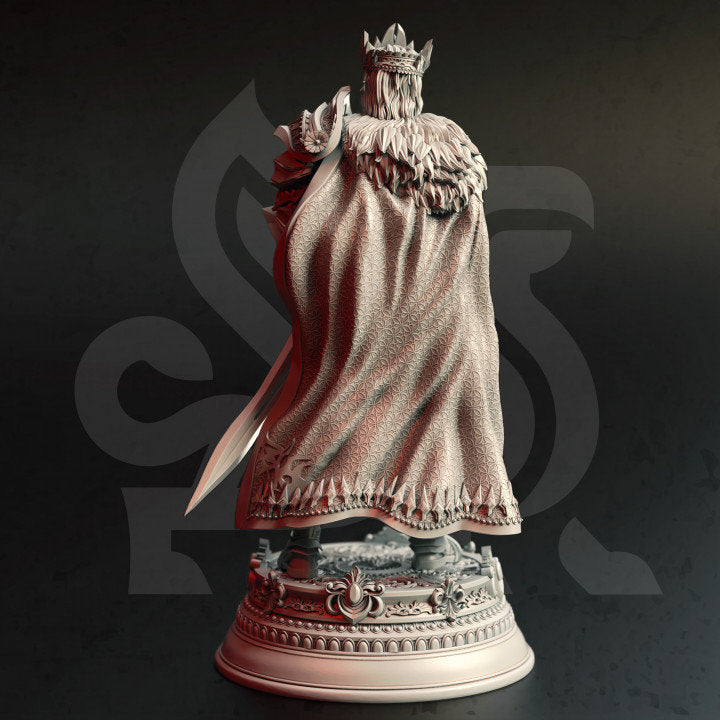 Human Paladin King Unpainted Miniature | 28mm, 32mm, 75mm, 100mm Scales | Pathfinder Figure | DnD | Figurine unpainted | - Only-Games