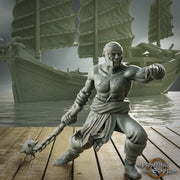 Swashbuckler Pirate Fighter Morningstar | Sea encounter | 28mm, 32mm,54mm,75mm,100mm Scales | Player Character D&D 5e Pathfinder Figurine - Only-Games