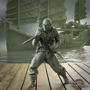 Swashbuckler Pirate Rogue Two daggers | Sea encounter | 28mm, 32mm,54mm,75mm,100mm Scales | Player Character D&D 5e Pathfinder Figurine - Only-Games