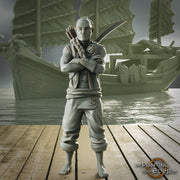 Swashbuckler Pirate Rogue Bow and Quiver | Sea encounter | 28mm, 32mm,54mm,75mm,100mm Scales | Player Character D&D 5e Pathfinder Figurine - Only-Games