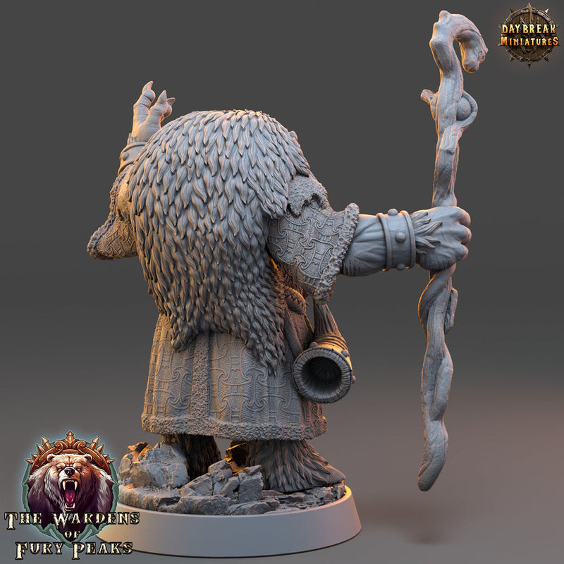 BearFolk Werebear Druid, Cleric  Scales: 28mm, 32mm,54mm,75mm | D&D 5e Megaboss | Dungeons and Dragons | Pathfinder | Daybreak Miniatures - Only-Games