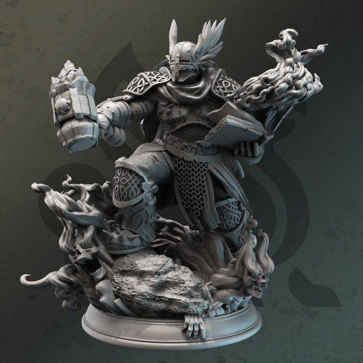 Human Arcana Domain Cleric Paladin Mace. Unpainted Miniature | 28mm, 32mm,54mm,75mm,100mm Scales | Dungeons and Dragons Pathfinder |DM Stash - Only-Games