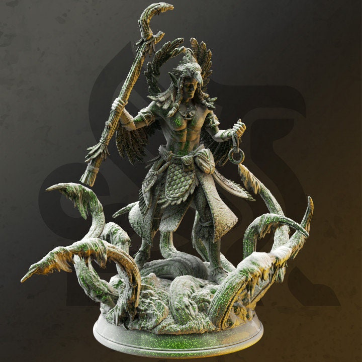 Male Elf Druid Circle of Land with Staff Miniature | 5 Sizes /Scales | Dungeons and Dragons - Only-Games