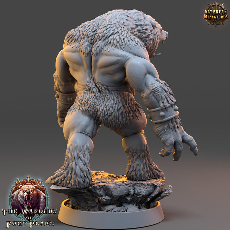 BearFolk Werebear Humanoid  Scales: 28mm, 32mm,54mm,75mm | D&D 5e Megaboss | Dungeons and Dragons | Pathfinder | Daybreak Miniatures - Only-Games