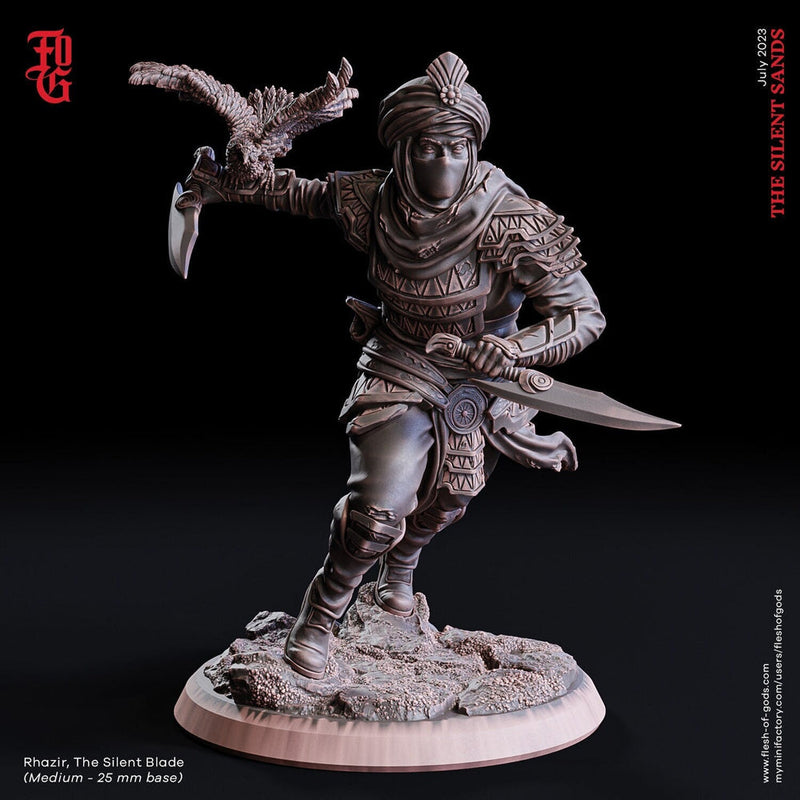 Human Rogue Thief Assassin | 28mm, 32mm, 54mm, 75mm, 100mm Scale Resin Miniature | Dungeons and Dragons | Flesh of Gods - Only-Games
