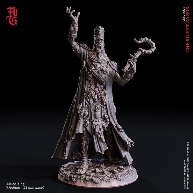 Mummy Lord Undead Monster Miniature | 28mm,32mm,54mm,75mm,100mm Scale | Figurine D&D 5e | Flesh of Gods - Only-Games
