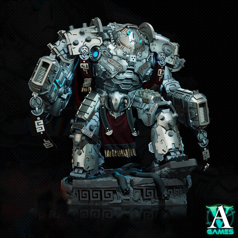 Sci-Fi Heavy Terminator Battle Mech Knight Miniature | 32mm, 40mm, 50mm, 65mm 80mm BASE SIZES | Resin Unpainted | Sci-fi Archvillain Games - Only-Games