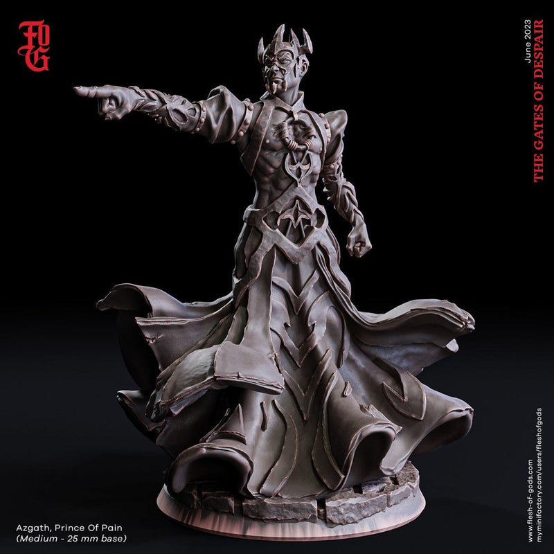 Necromancer, Wizard, Warlock, Sorcerer | 28mm, 32mm,75mm,100mm Scales |Player Character Mini D&D5e Pathfinder Figurine |Flesh of Gods - Only-Games