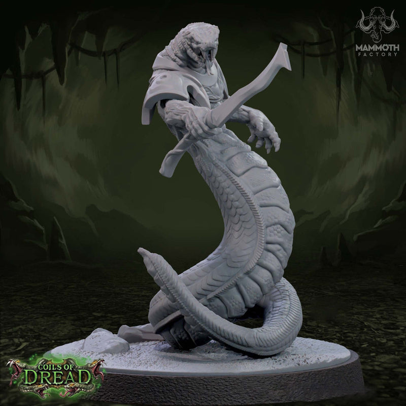 Yuan-Ti Pureblood Serpentfolk Unpainted Resin | 28mm,32mm,54mm,75mm Scale |  Dungeons and Dragons D&D 5e  | Pathfinder | Mammoth Factory - Only-Games