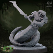 Yuan-Ti Pureblood Serpentfolk Unpainted Resin | 28mm,32mm,54mm,75mm Scale |  Dungeons and Dragons D&D 5e  | Pathfinder | Mammoth Factory - Only-Games