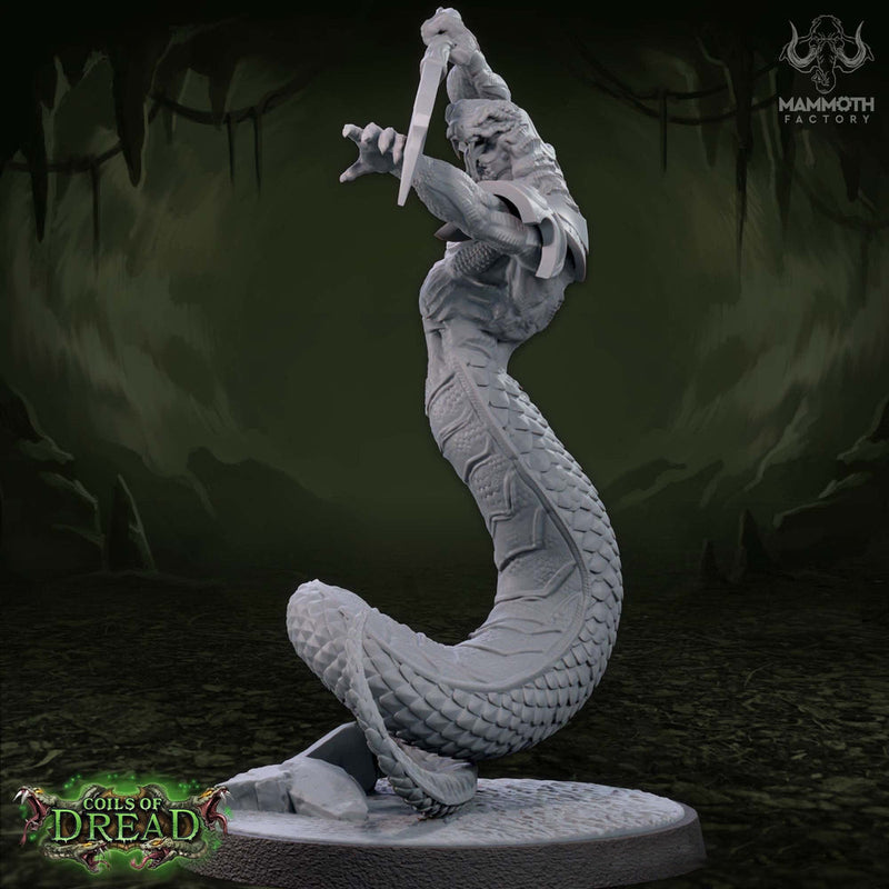 Yuan-Ti Pureblood Serpentfolk Unpainted Resin | 28mm,32mm,54mm,75mm,100mm Scale | Dungeons and Dragons D&D 5e | Pathfinder | Mammoth Factory - Only-Games
