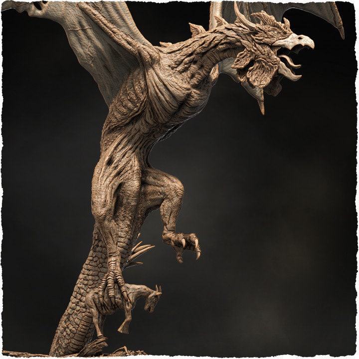Gargantuan Cockatrice Dragon Miniature | Available in 28mm & 32mm Sizes 215mm High | Dragon Statue | Figurine | Dungeons and Dragons 5e - Only-Games