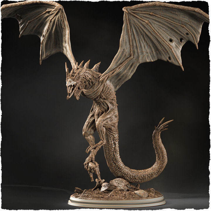 Gargantuan Cockatrice Dragon Miniature | Available in 28mm & 32mm Sizes 215mm High | Dragon Statue | Figurine | Dungeons and Dragons 5e - Only-Games