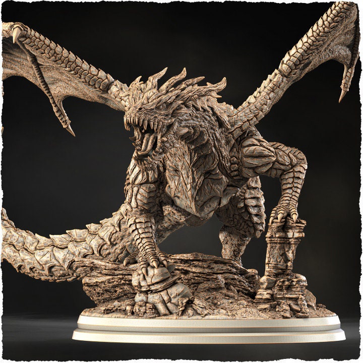 Chromatic Red Dragon (4 sizes) D&D  Miniature |  250mm Long,  225mm Wing Span | Resin Dragon Statue | Figurine | Dungeons and Dragons 5e - Only-Games