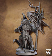Dragonborn Paladin Fighter Polearm model | 28mm, 32mm, 54mm,75mm Scale Resin Miniature Dungeons and Dragons D&D Pathfinder | Artisan Guild - Only-Games