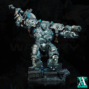 Sci-Fi Heavy Terminator Battle Mech Knight Miniature | 32mm, 40mm, 50mm, 65mm 80mm BASE SIZES | Resin Unpainted | Sci-fi Archvillain Games - Only-Games