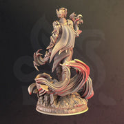 Female Elf Bladesinger,  Warlock hexblade | Miniature | 28mm, 32mm, 54mm, 75mm, 100mm Scales | Pathfinder Figure | DnD | Figurine unpainted - Only-Games