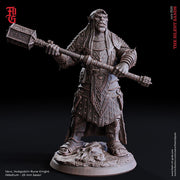 Half-Orc Fighter Rune Knight Cleric | 28mm, 32mm,54mm,75mm,100mm Scales | Player Character Mini | D&D 5e Pathfinder Figurine | Flesh of Gods - Only-Games