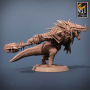 Lizardfolk Lizardman Warrior | 28mm, 32mm,75mm Scales | Dungeons and Dragons | Unpainted Figure | Mammoth Factory - Only-Games