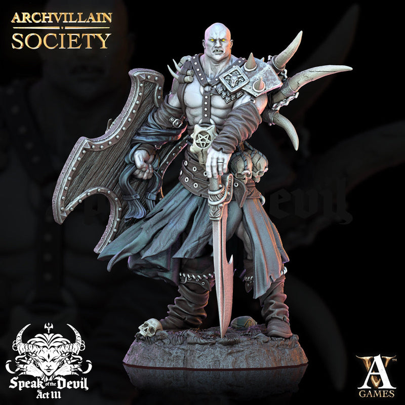 Human Oathbreaker Paladin Chaos Knight Sword & Shield Unpainted Miniature | 28mm, 32mm, 54mm,75mm Scales | Dungeons and Dragons | Pathfinder - Only-Games