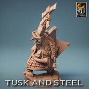 Dwarf Fighter Paladin Axe & Shield Unpainted Model | 28mm, 32mm,54mm,75mm,100mm Scales | Dungeons and Dragons Pathfinder Lord of The Print - Only-Games