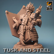 Dwarf Fighter Paladin Axe & Shield Unpainted Model | 28mm, 32mm,54mm,75mm,100mm Scales | Dungeons and Dragons Pathfinder Lord of The Print - Only-Games